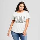 Women's Plus Size Karma French Terry Rolled Cuff Short Sleeve T-shirt - Grayson Threads (juniors') - Gray