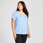 Women's Plus Size Short Sleeve Perfect T-shirt - Ava & Viv Horizon Blue