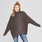 Women's Long Sleeve Wrap Front Pullover Sweater - Xhilaration Gray