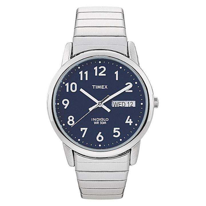 Men's Timex Easy Reader Expansion Band Watch - Silver/blue T200319j