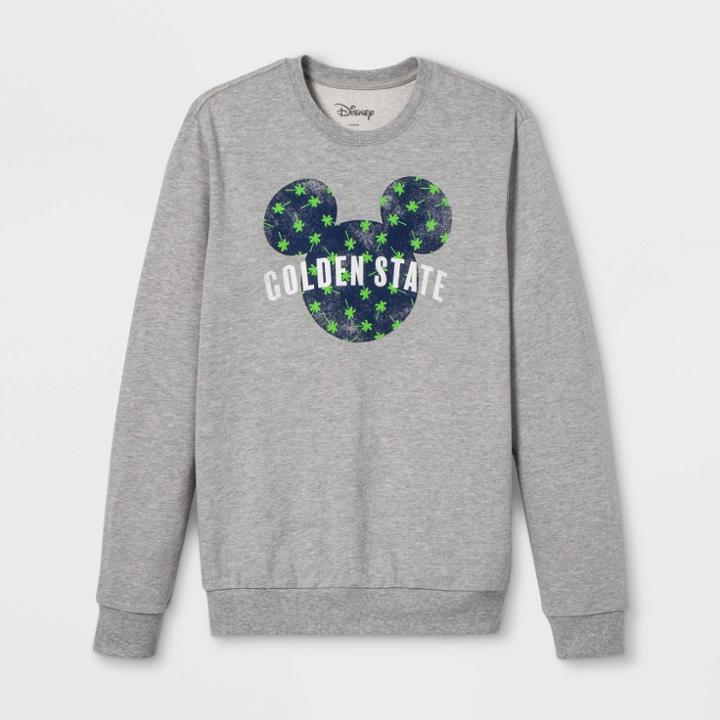 Mickey Mouse & Friends Mickey Mouse Crewneck Golden State Pullover - Heather Gray