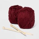 Women's Diy Knitting Kit Scarf - Wild Fable Burgundy One Size, Women's, Red