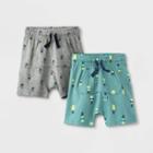 Toddler Boys' 2pk Jersey Knit Pull-on Shorts - Cat & Jack Gray/green