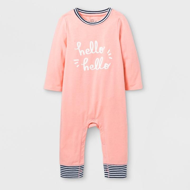 Baby Girls' Hello Hello Romper - Cat & Jack Pink
