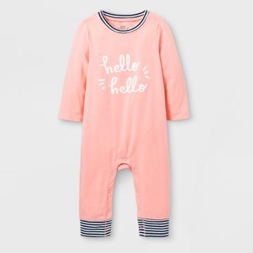 Baby Girls' Hello Hello Romper - Cat & Jack Pink