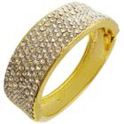 Zirconite Hinged Bangle With Crystals - Gold, Women's