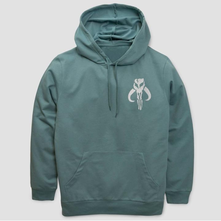 Men's Star Wars: The Mandalorian Logo Hooded T-shirt - Blue