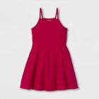 Girls' Cotton Sleeveless Dress - Cat & Jack Dark Pink