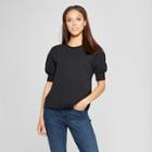 Women's Short Sleeve Drop Puff Sleeve T-shirt - Mossimo Black