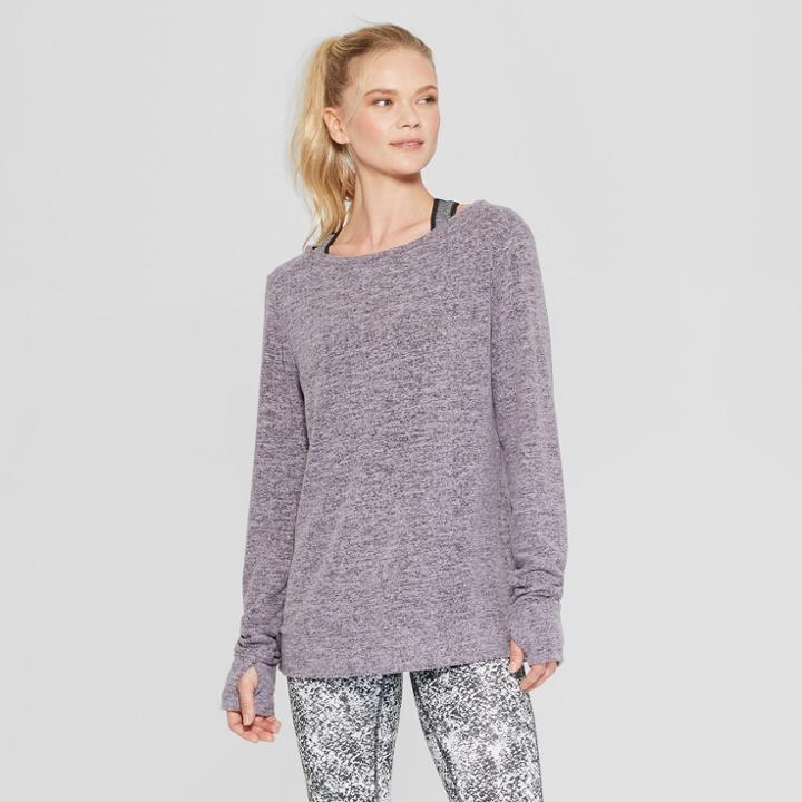 Women's Long Sleeve Layering Top - C9 Champion Smoked Lilac Heather