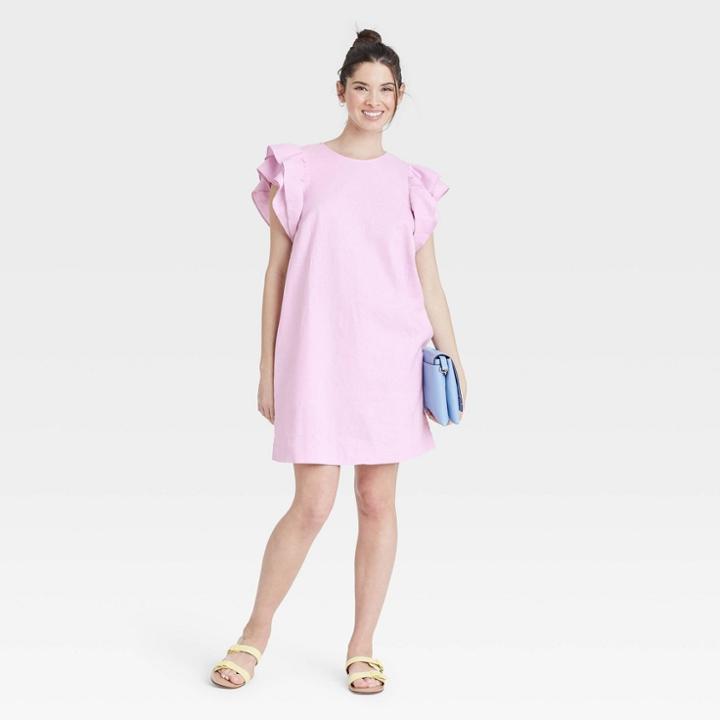 Women's Ruffle Short Sleeve Dress - A New Day