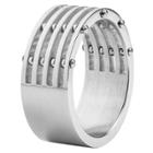 Men's West Coast Jewelry Stainless Steel Brushed Finish 5-layer Split Ring With Bolt Accents (12),