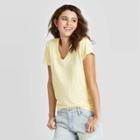 Women's Relaxed Fit Short Sleeve V-neck T-shirt - Universal Thread Gold