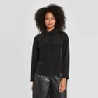 Women's Long Sleeve Silky Utility Button-up Shirt - Prologue Black
