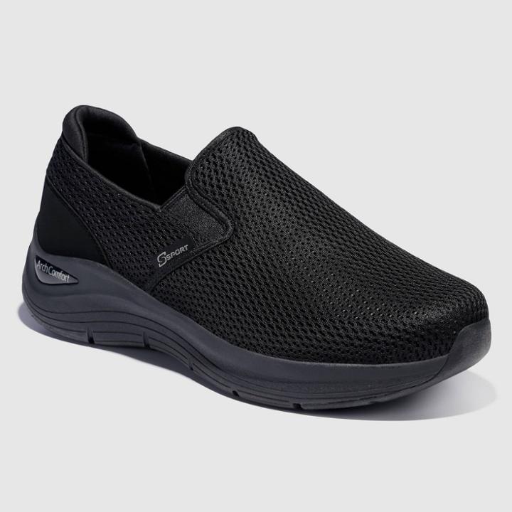 S Sport By Skechers Men's Porter Slip-on Arch Support Sneakers - Black