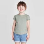 Petitetoddler Girls' Short Sleeve Sparkle T-shirt - Cat & Jack Olive 12m, Toddler Girl's, Green