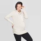 Maternity Long Sleeve Cowl Neck Sweatshirt - Isabel Maternity By Ingrid & Isabel Oatmeal Heather Xl, Women's, Brown