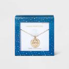 No Brand Hamsa Medallion On Chain Necklace - Gold