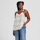 Women's Plus Size Lace Overlay Tank - Xhilaration Navy (blue) X