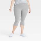 Women's Plus Size High-waist Cotton Blend Seamless Capri Leggings - A New Day Gray Heather