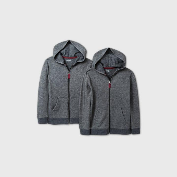 Boys' 2pk Fleece Zip-up Hoodie - Cat & Jack Gray