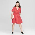 Women's Plus Size Polka Dot Dress - A New Day + Vital Voices - Red X