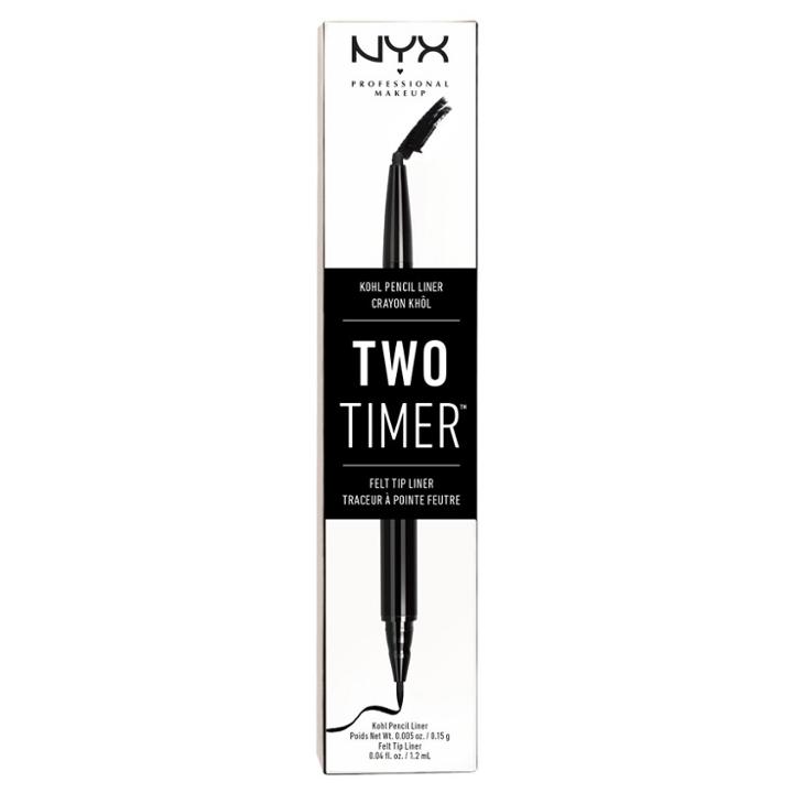 Nyx Professional Makeup Two Timer Dual Ended Eye Liner Black - 0.45oz, Dual End Black