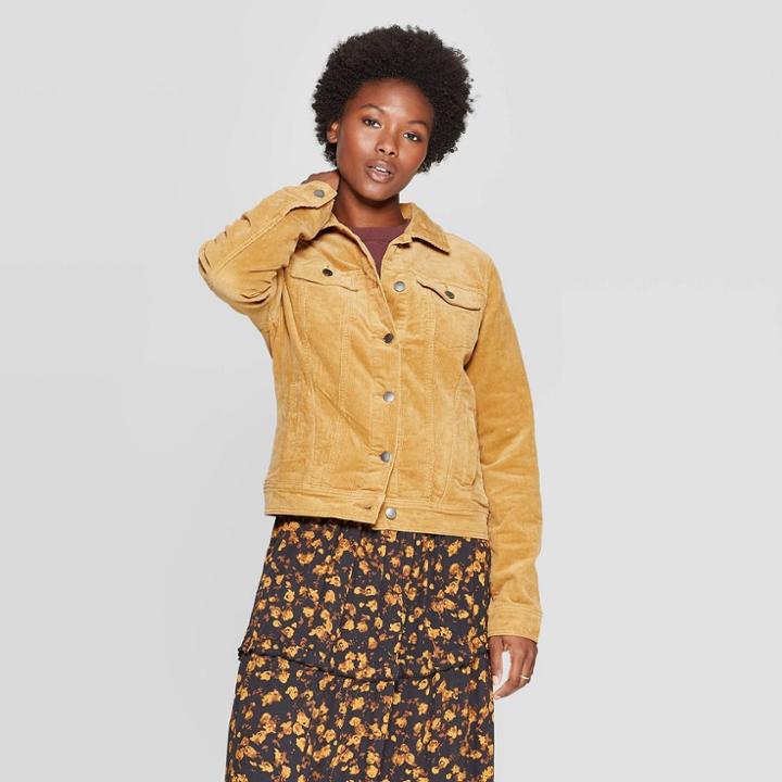 Women's Corduroy Jeans Jacket - Universal Thread Gold