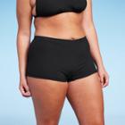 Women's Ribbed Low-rise Short Bikini Bottom - Wild Fable Black