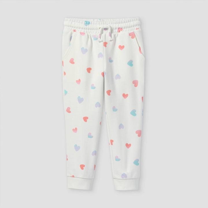 Toddler Girls' French Terry Jogger Pants - Cat & Jack Cream