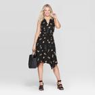Women's Sleeveless V-neck Front Button-down At Knee Dress - Knox Rose Black
