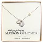 Cathy's Concepts Monogram Matron Of Honor Open Heart Charm Party Necklace - E, Women's,