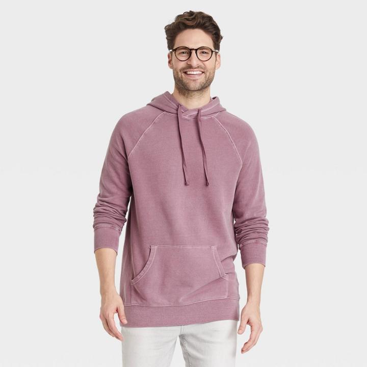 Men's Standard Fit Hooded Sweatshirt - Goodfellow & Co Rose Red