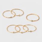 Clear Stone Set Of Six Rings - A New Day Gold/clear