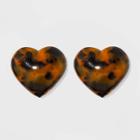 Target Sugarfix By Baublebar Heart Studs Lucite Drop Earrings - Tortoise, Women's