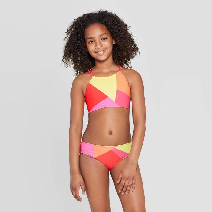 Girls' Crystalline Dream Bikini Set - Art Class Pink