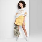 Women's Ascot + Hart Ruffle Graphic A-line Mini Skirt - Yellow