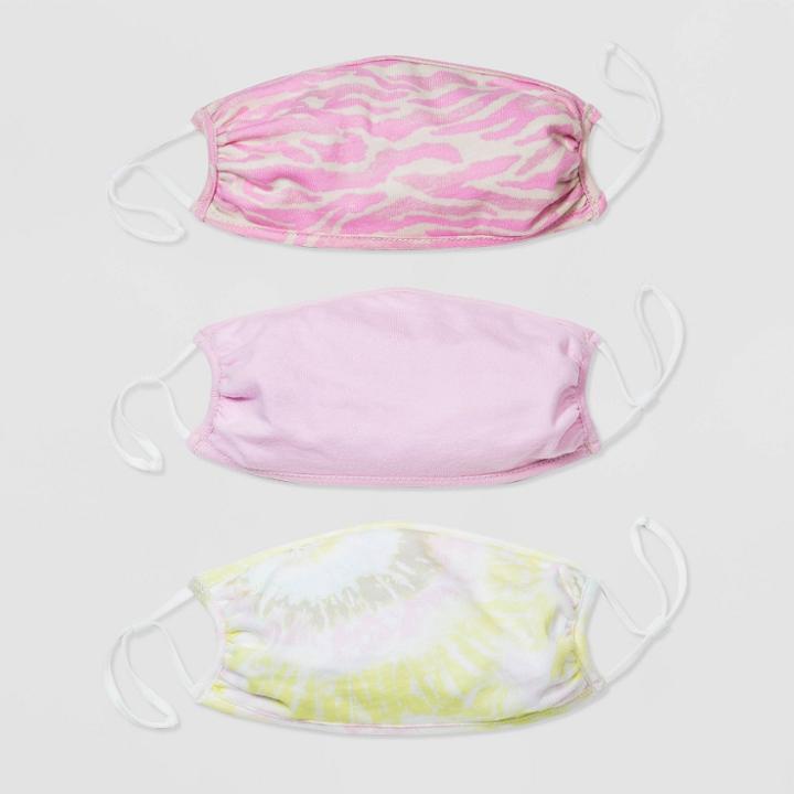 Harper & Elliott Kids' 3pk Tie-dye Mask - Harper & Elliot Pink