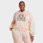 Women's Keith Haring Plus Size Tie-dye Hooded Graphic Sweatshirt - Pale Peach