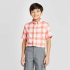 Petiteboys' Short Sleeve Button-down Shirt - Cat & Jack Orange/white