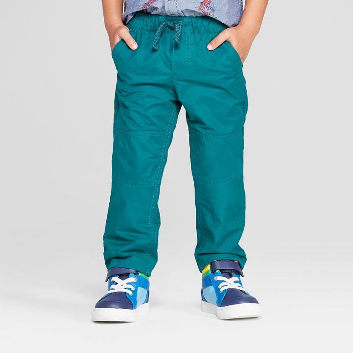 Toddler Boys' Cozy Lined Pull-on Pants - Cat & Jack Dark Green