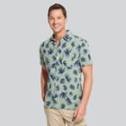 Van Heusen Men's Printed Classic Fit Short Sleeve Button-down Shirt - Green/leaf