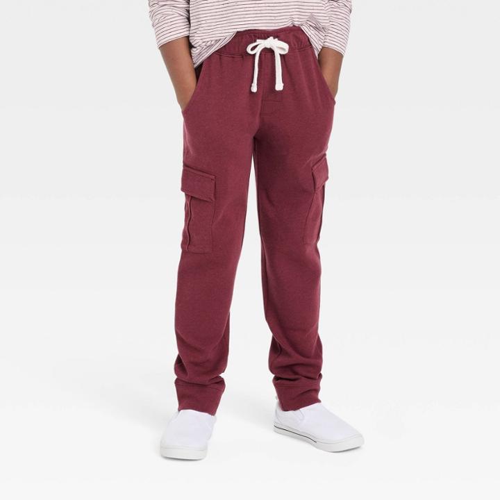 Boys' Ribbed Pull-on Jogger Sweatpants - Cat & Jack Burgundy