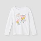 Girls' Adaptive Unicorn Long Sleeve Graphic T-shirt - Cat & Jack White