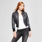 Women's Vegan Leather Moto Jacket - K By Kersh Black