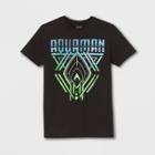 Men's Short Sleeve Dc Comics Aquaman Crew T-shirt - Black