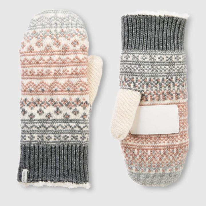 Isotoner Women's Fair Isle Mittens - Cream, Ivory