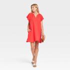 Women's Flutter Short Sleeve Woven Dress - Universal Thread Red