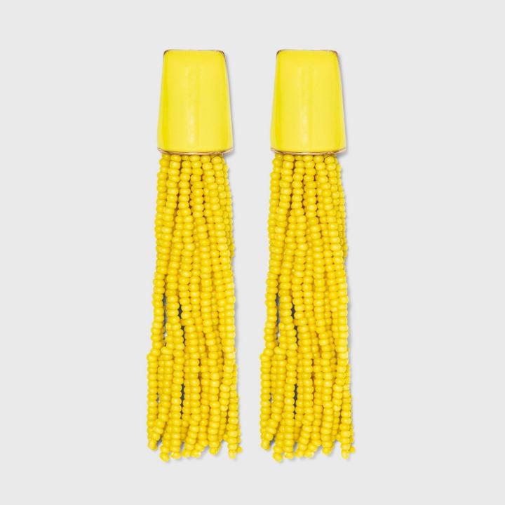 Sugarfix By Baublebar Beaded Tassel Earrings - Bright Yellow