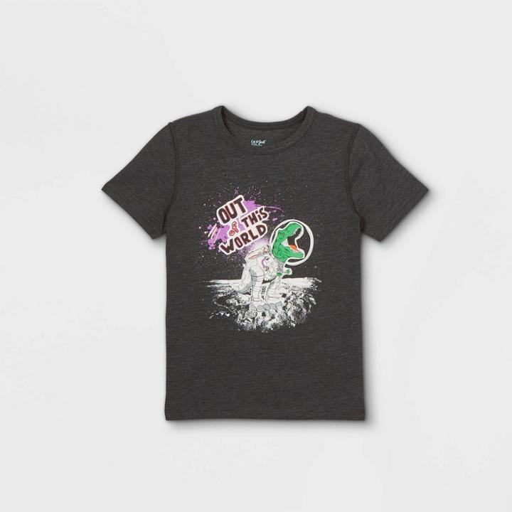 Boys' Adaptive Printed Short Sleeve Graphic T-shirt - Cat & Jack Black